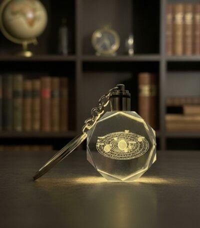 Gezegenler Figürlü Kristal Cam Anahtarlık