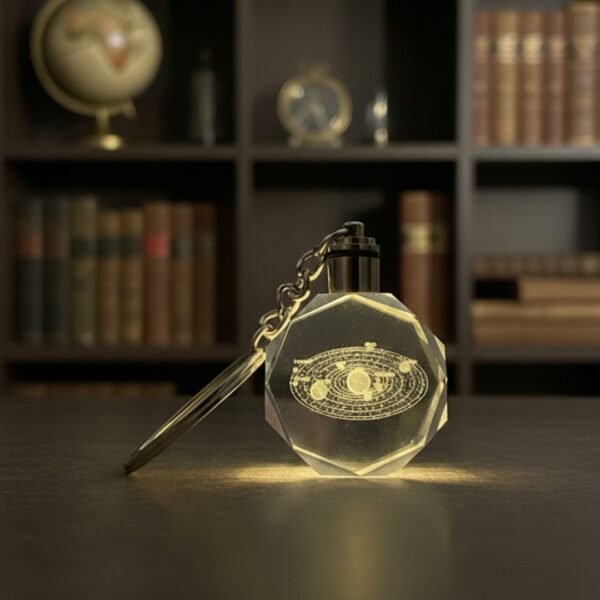 Gezegenler Figürlü Kristal Cam Anahtarlık