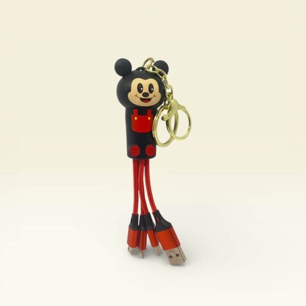 Micky Mouse Çoklu Şarj Kablolu Anahtarlık - Kırmızı