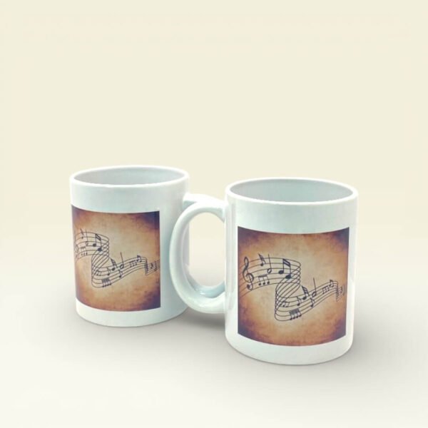 Müzik Notalı Vintage Kupa