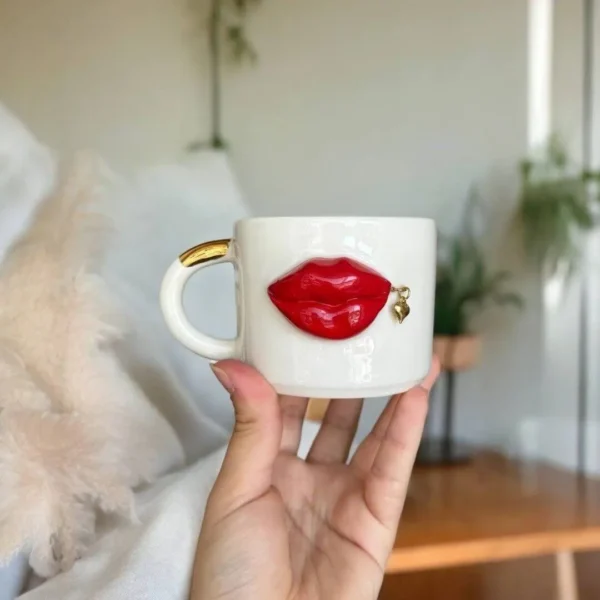 Red Lips Seramik Kupa
