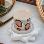 Leopar Desenli El Yapımı Kupa