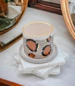 Leopar Desenli El Yapımı Kupa