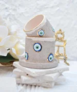 Taş Desenli Nazar Boncuklu Kupa