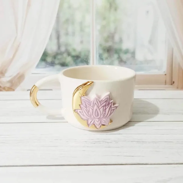 Moonlit Lotus Seramik Kupa