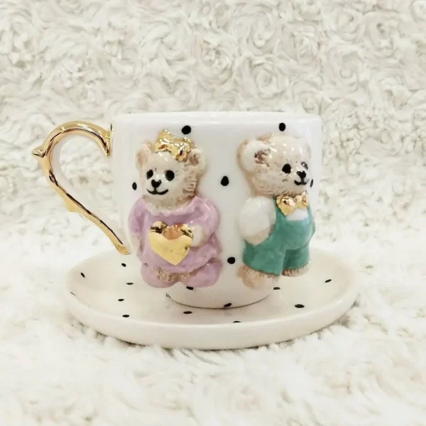 Sweet Teddy Couple Seramik Kupa