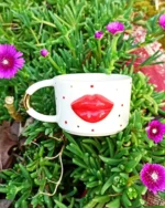 Red Lips El Yapımı Seramik Kupa