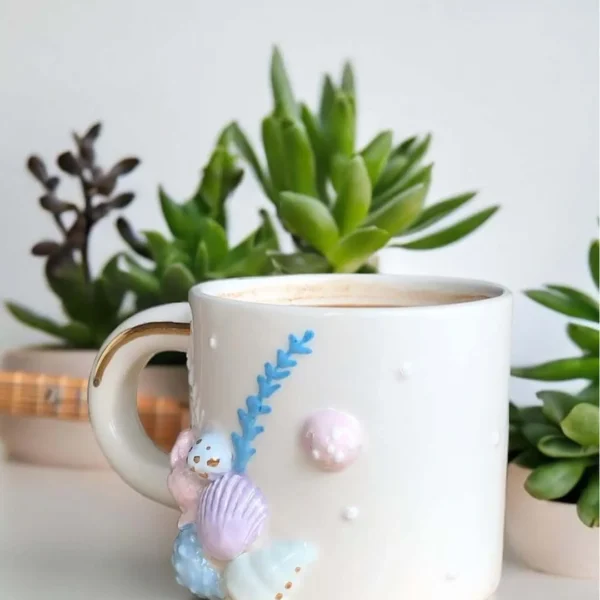 Seashells El Yapımı Seramik Kupa