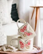 Butterfly El Yapımı Seramik Kupa