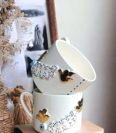 Evil Eye Birds Seramik Kupa