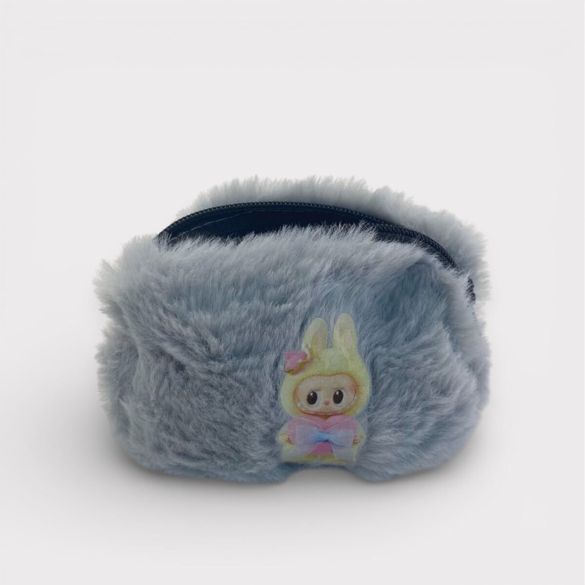 Mini Peluş Gri El Çantası