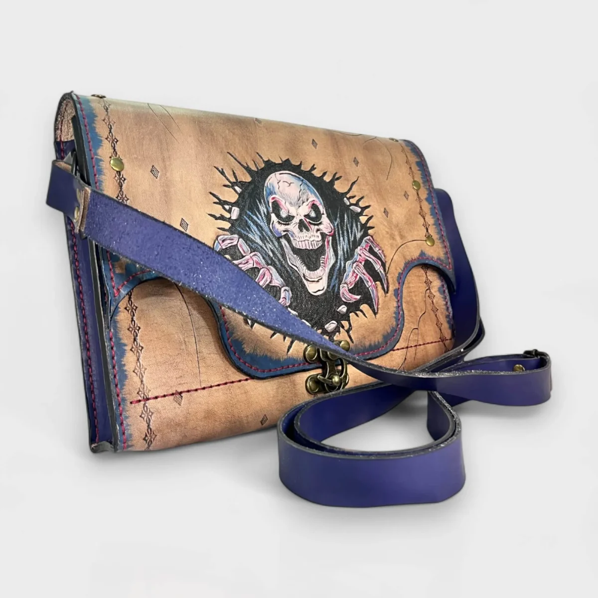 Gothic Skull Deri Çanta - Görsel 5