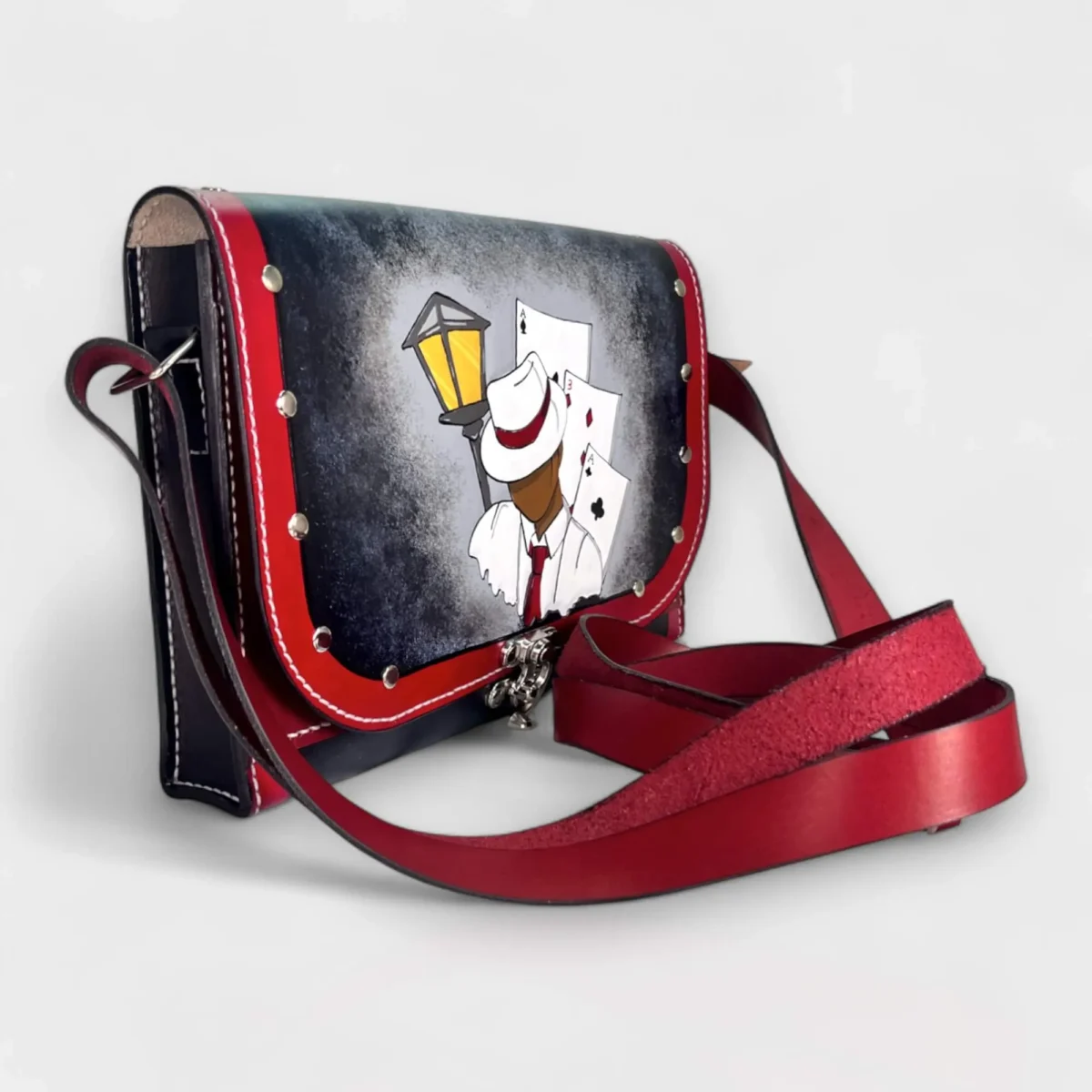 The Ace of Shadows Deri Çanta - Görsel 5