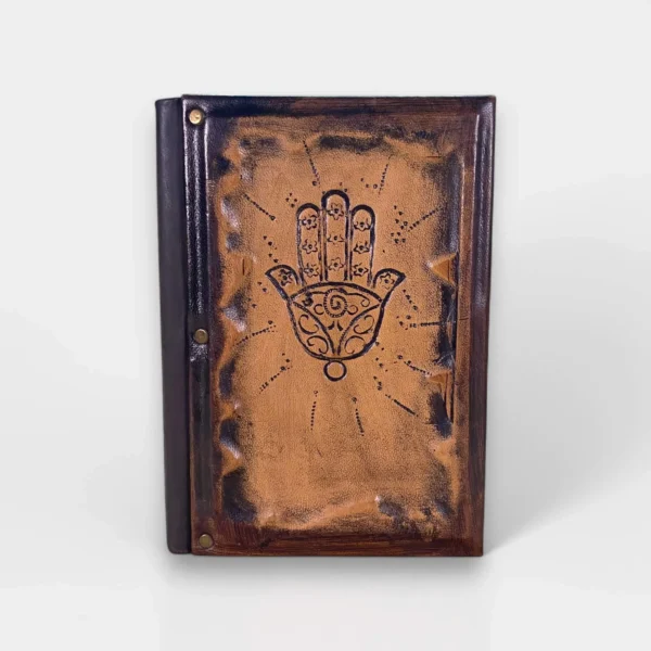 Hamsa Hand El Yapımı Deri Defter