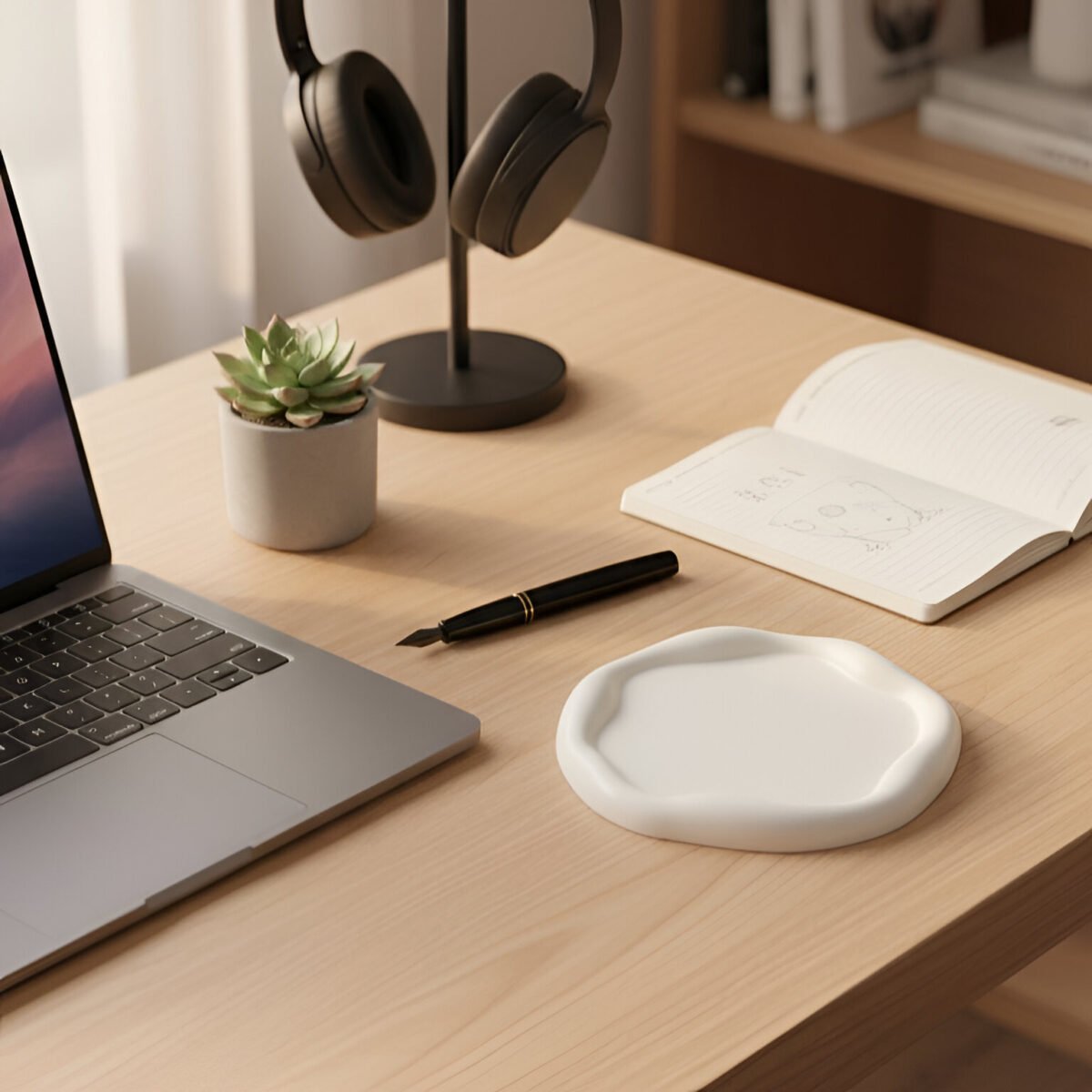 Yuvarlak Bulut Tasarım Dekoratif Tabak - Görsel 2