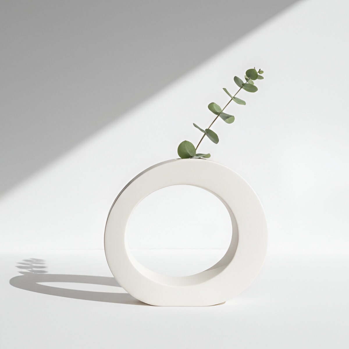 Oval Tasarım Dekoratif Vazo