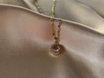 Zirkon Süslemeli Kristal Kolye