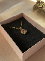 Zirkon Süslemeli Kristal Kolye