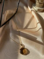 Kehribar Renkli Saydam 'Komorebi' Kolye