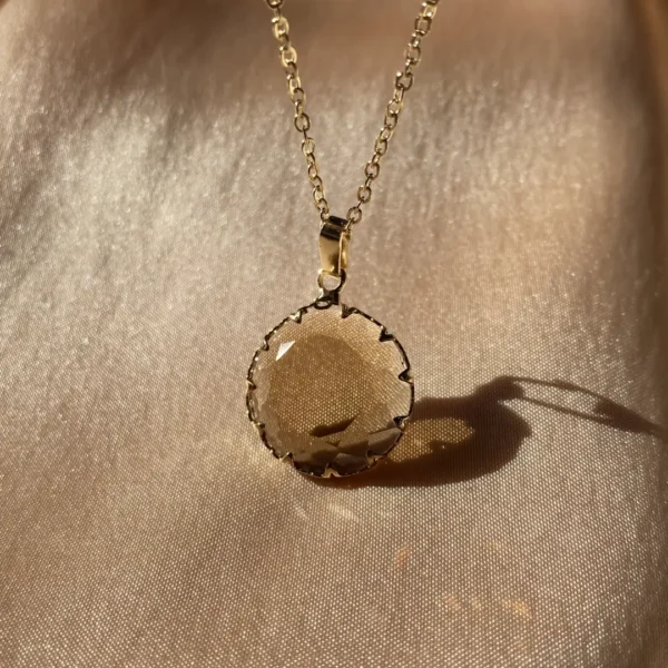 Kehribar Renkli Saydam 'Komorebi' Kolye