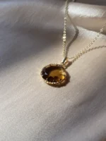 Kehribar Renkli Saydam 'Komorebi' Kolye