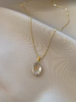 Oval Tasarım Saydam 'Komorebi' Kolye