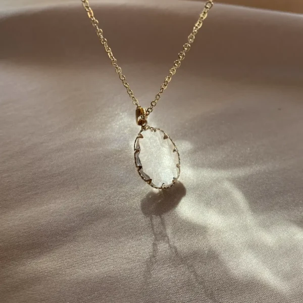 Oval Tasarım Saydam 'Komorebi' Kolye