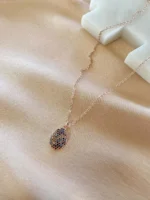 Zirkon Süslemeli Oval Kolye