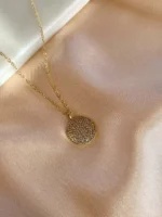 Zirkon Süslemeli Gold Kolye