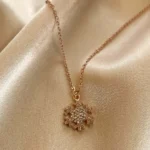 Kar Tanesi Rose Kolye