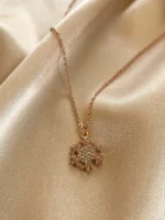 Kar Tanesi Rose Kolye