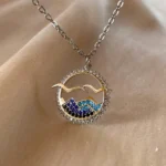 Zirkon Süslemeli Martı 'Gökotta' Kolye