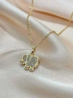 Zirkon Süslemeli Fil Kolye