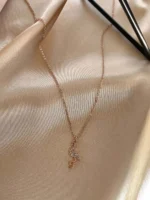 Flamingo Figürlü Rose Kolye