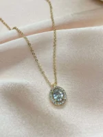 Swarovski Taşlı Oval Kolye