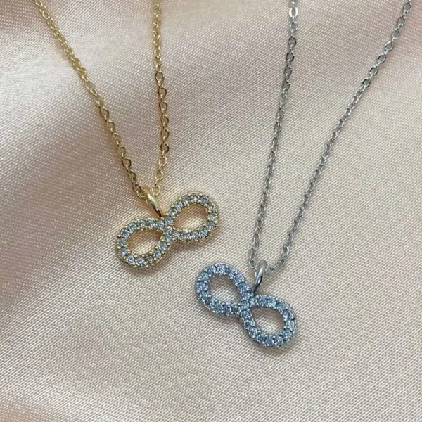 Sonsuzluk Figürlü Zirkon Taşlı Kolye