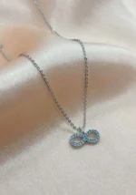 Sonsuzluk Figürlü Zirkon Taşlı Silver Kolye