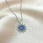 Güneş Figürlü Zirkon Taşlı Kolye