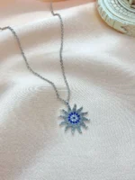 Güneş Figürlü Zirkon Taşlı Kolye