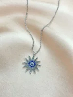 Güneş Figürlü Zirkon Taşlı Kolye
