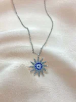 Güneş Figürlü Zirkon Taşlı Kolye