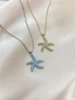 Zirkon Süslemeli Deniz Yıldızı Kolye