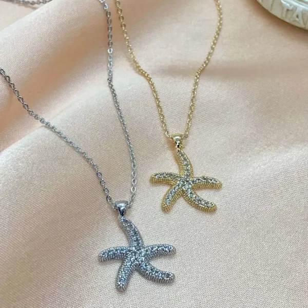 Zirkon Süslemeli Deniz Yıldızı Kolye