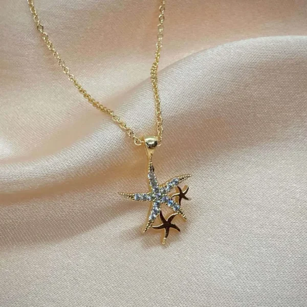 Zirkon Taşlı Deniz Yıldızı Kolye