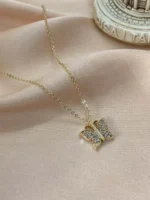 Kelebek Figürlü Zirkon Taşlı Kolye
