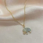 Zirkon Taşlı Fil Fügürlü Kolye