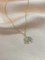 Zirkon Taşlı Fil Fügürlü Kolye