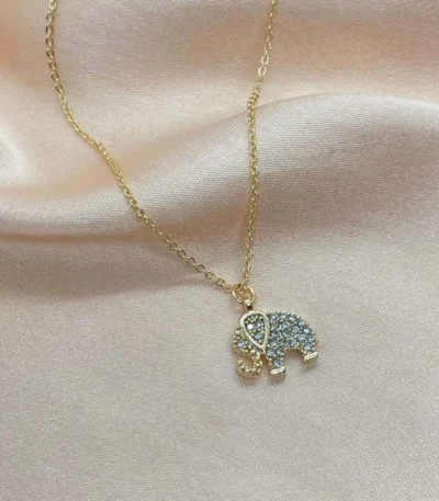 Zirkon Taşlı Fil Fügürlü Kolye