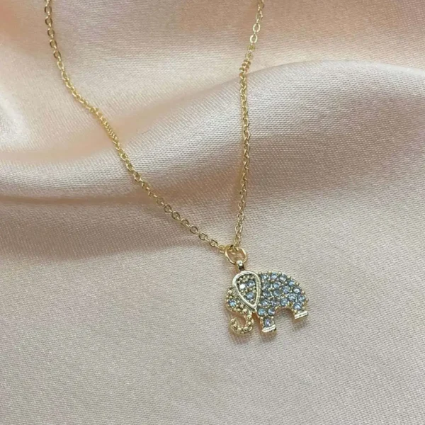 Zirkon Taşlı Fil Fügürlü Kolye