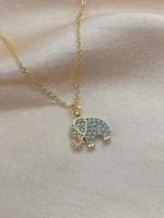 Zirkon Taşlı Fil Fügürlü Kolye